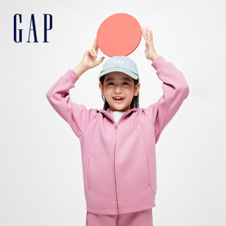 Gap 女童裝 Logo連帽外套 空氣三明治系列-粉色(891980)