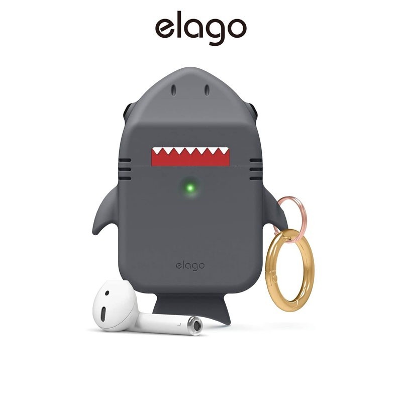 ☃[elago] Shark Airpods 鯊魚保護殼附鑰匙圈 (適用 AirPods 1