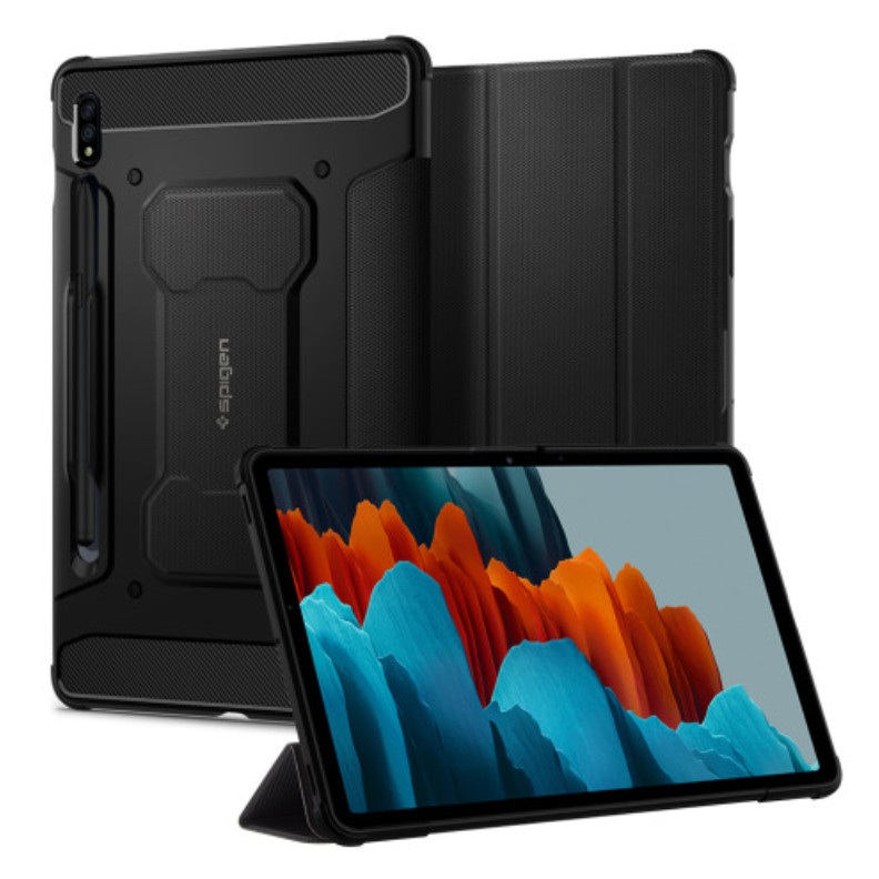 ♪Spigen - 適用於 Galaxy Tab S9 S7 S8 plus ultra fe 黑色翻