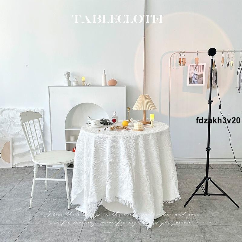 桌布🎗 拍照背景布ins網紅道具米白色立體花紋沙發桌布攝影裝飾蛋糕美食