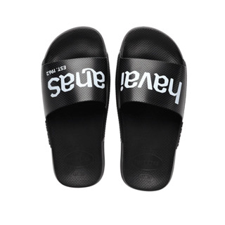 Havaianas Slide Classic 男女 黑 哈瓦仕 大LOGO 一字拖 拖鞋 4148124-0090U