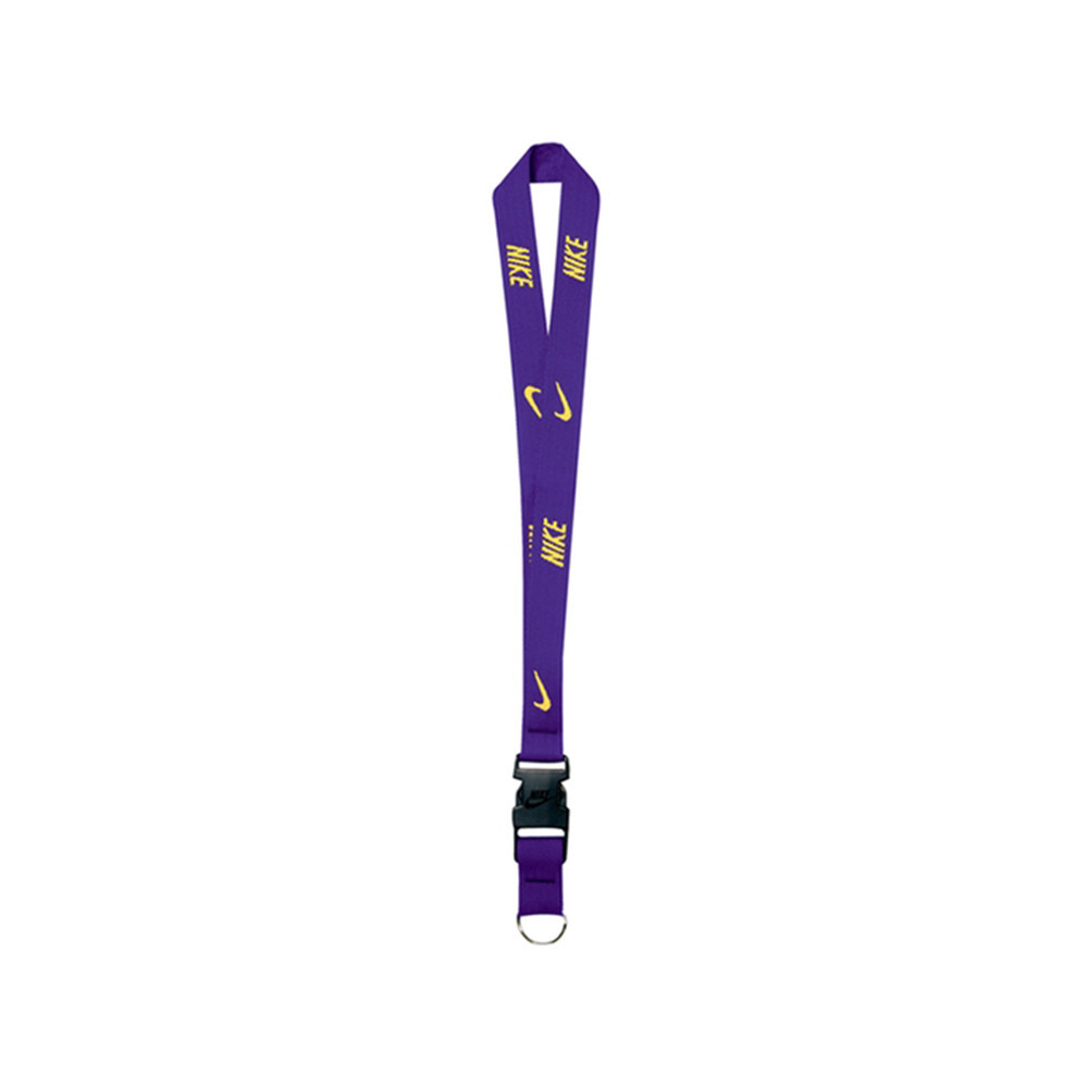 Nike 紫黃色 湖人 掛飾 鑰匙圈 吊帶 電繡LOGO 手機掛飾 勾勾 吊飾 識別證帶 NIA17512NS