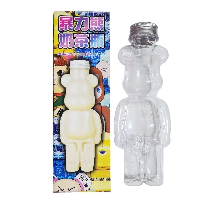 暴力熊 奶茶瓶 透明瓶 飲料瓶 水瓶 瓶子 罐子 透明罐 塑膠瓶 ((台北內湖可面交