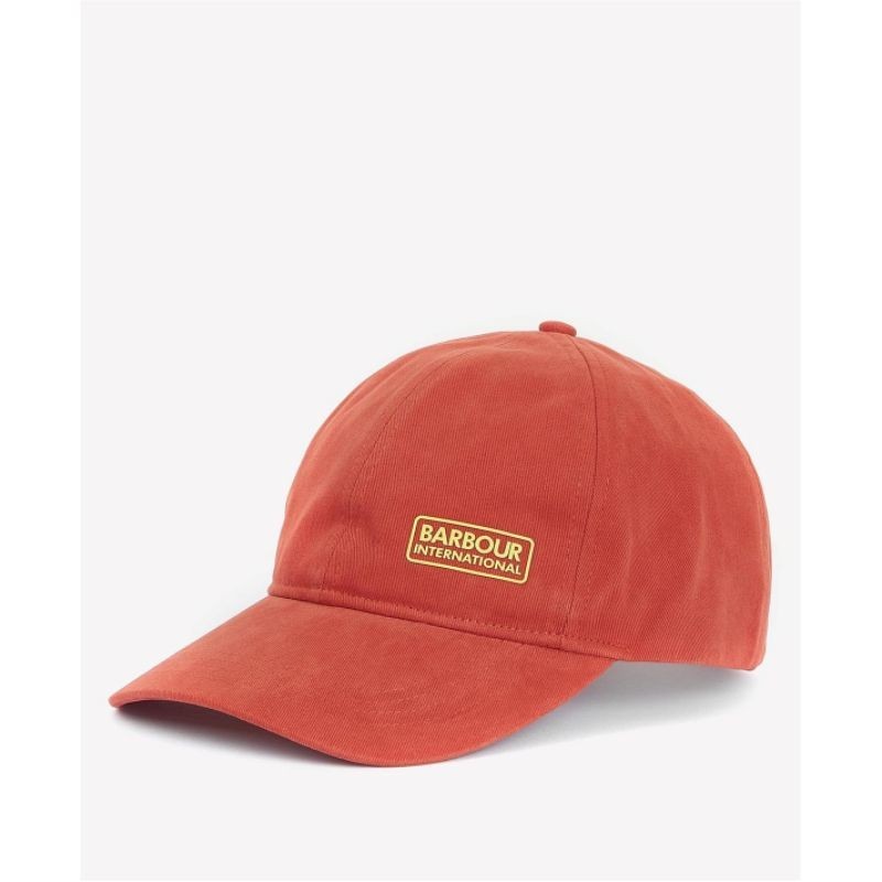 Barbour 英國知名品牌 油布外套 油布棒球帽 棒球帽 帽子 橘色 保証正品