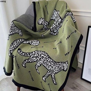 毯子 2024新品👍ins復古綠色獵豹空調毯沙發毯小毯子午睡辦公室披肩毛毯午休蓋毯