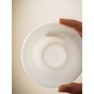 羊脂玉 茶漏 托組 家用 公道 杯 一體 濾茶器 陶瓷 過濾網 茶隔 功夫 茶具 配件