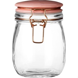 台灣現貨 英國《Premier》扣式玻璃密封罐(粉紅750ml) | 保鮮罐 咖啡罐 收納罐 零食罐 儲物罐