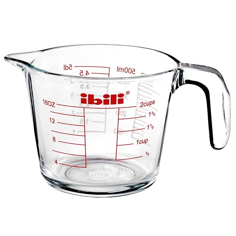 台灣現貨 西班牙《IBILI》耐熱玻璃握柄量杯(500ml) | 刻度量杯