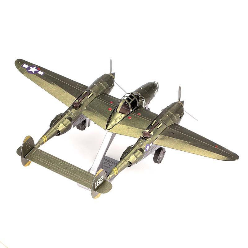 DIY拼裝3D立體金屬拼圖 飛機高難度模型 P-38閃電式戰鬥機