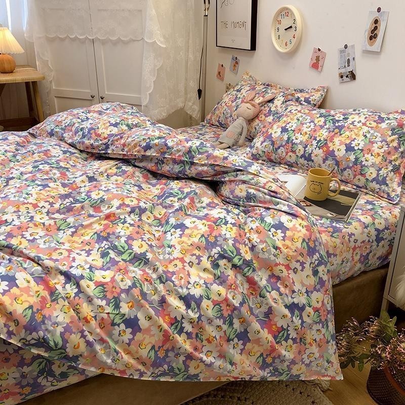 bed sheets set cotton quilt duvet cover beddings 4sets Queen