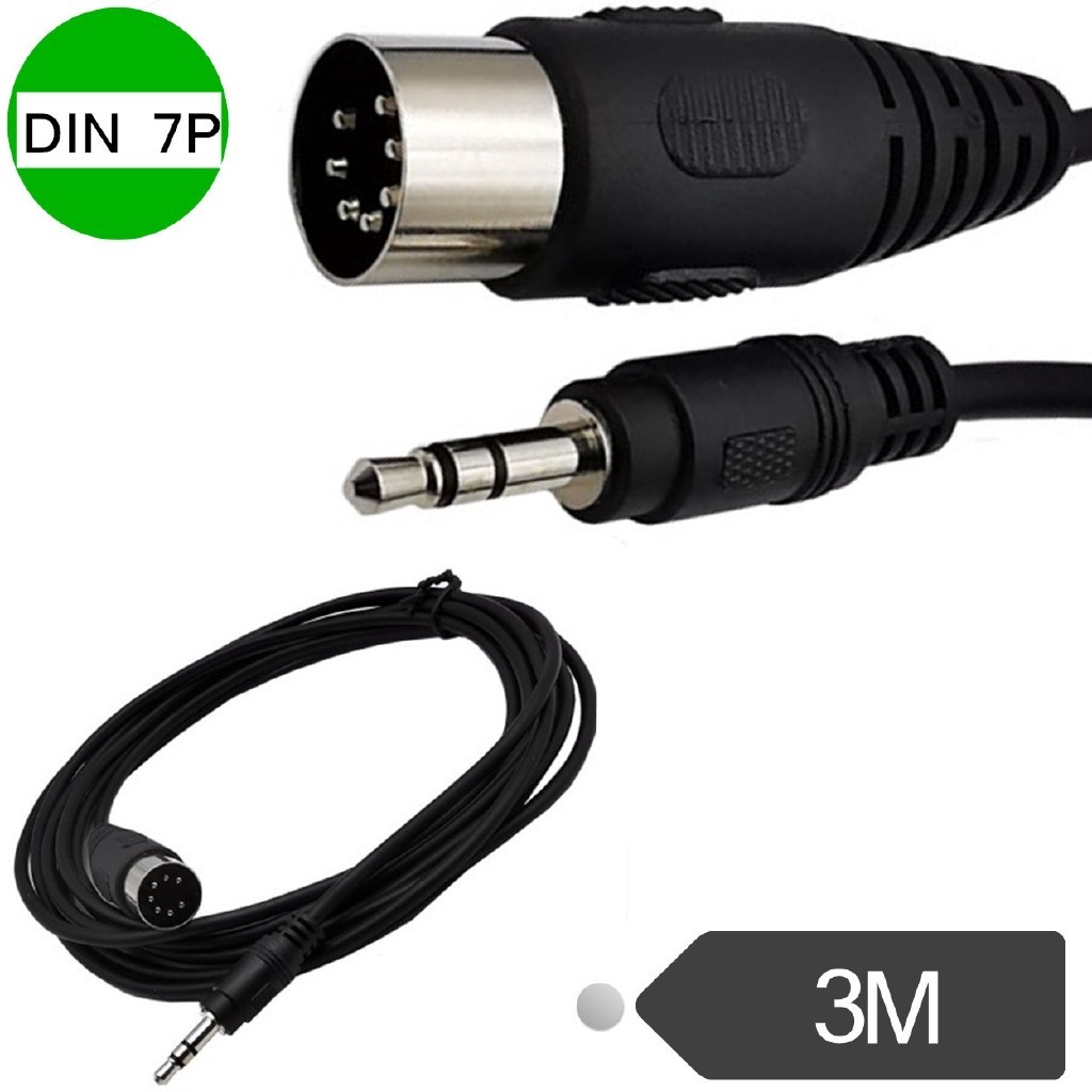 ♝大din 7Pin對DC3.5mm 公電腦電視手機MP3音視頻線 DIN7P長3m