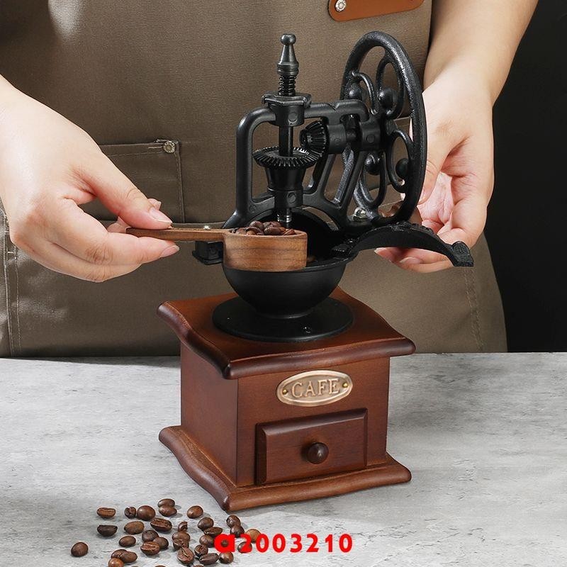 爆款手磨咖啡機家用復古咖啡豆研磨機手搖式咖啡磨豆機小型手動磨粉器