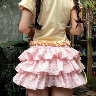 蛋糕半身裙💜二團芭蕾風南瓜褲高級感粉色超短裙純欲立體刺繡蛋糕裙內外兩穿