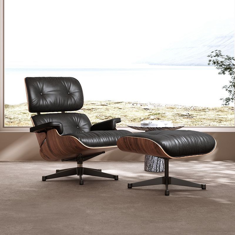 【免運】休閒沙髮椅組閤設計師藝術可旋轉客廳辦公室高檔伊姆斯躺椅Eames
