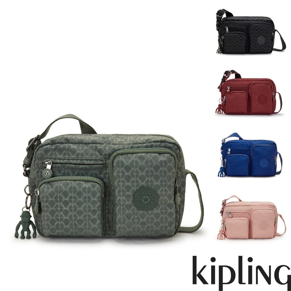 Kipling實用多前袋側肩包-ALBENA(多款任選)