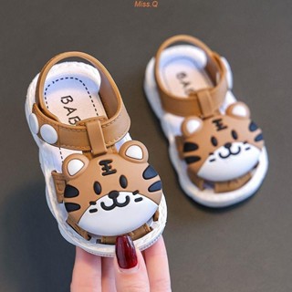 Miss.Q 台灣現貨免運 2024 新款兒童包頭涼鞋卡通男女寶寶嬰兒0-3歲防滑軟底外穿學步鞋