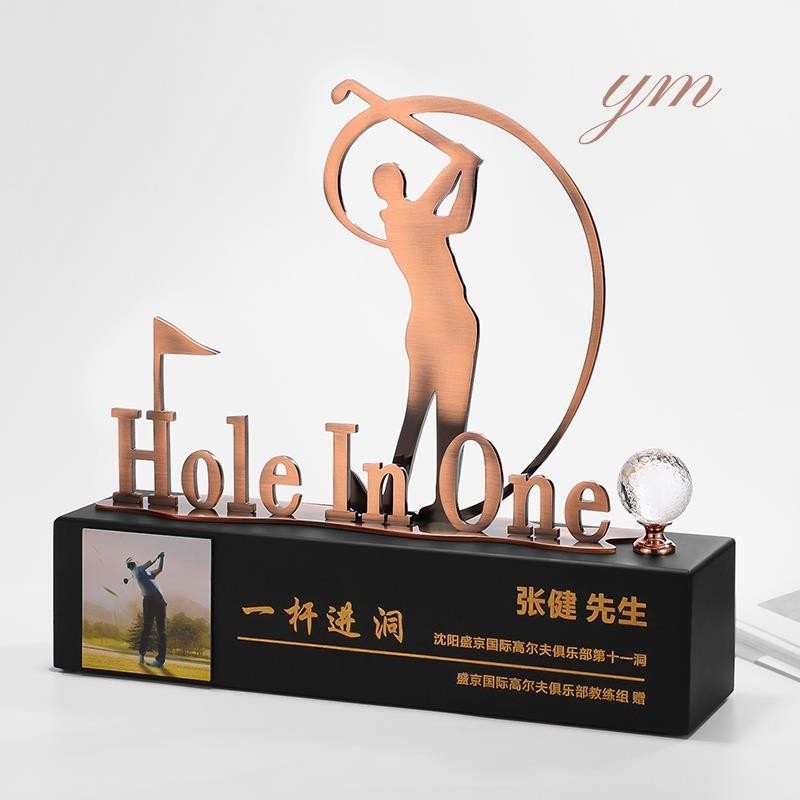 悠米🎈 客製化 大號金屬高爾夫獎盃訂製 一桿進洞總桿淨桿精英賽事頒獎紀念品定做