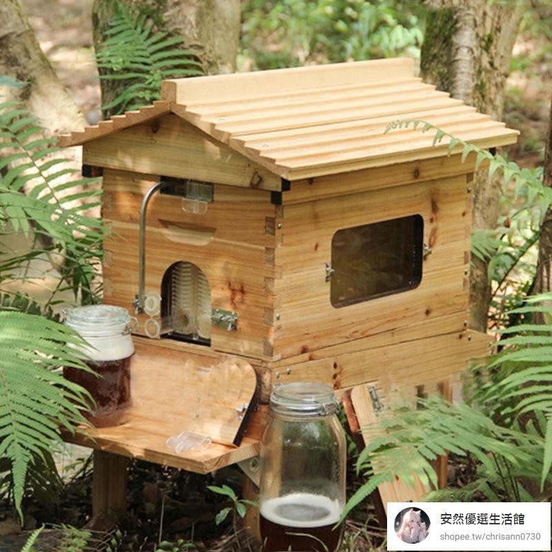 【安然優選】全新自流蜜蜂箱杉木煮蜡蜜蜂箱全自动流蜜装置全套养蜂工具蜂房