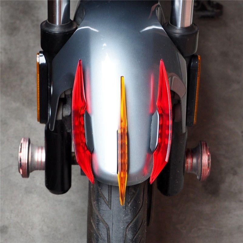 【高雄發貨 熱銷爆款】摩托車彩色裝飾風刀地平線定風翼透明踏板車電動車側邊貼個性改裝