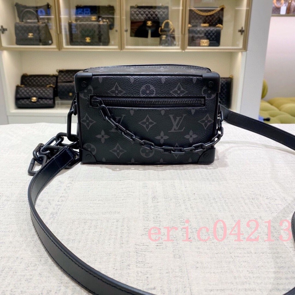 【法國二手】 LV 路易威登 SOFT TRUNK M44735 黑花軟盒子包 小方盒 鏈條包 單肩包 斜挎包