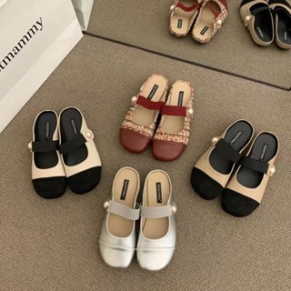 💕洋洋兒童店💕 女童外出拖鞋 兒童拖鞋 女童拖鞋 夏季新款洋氣時尚包頭涼鞋法式舒適軟底小香風公主鞋 女童包頭拖鞋