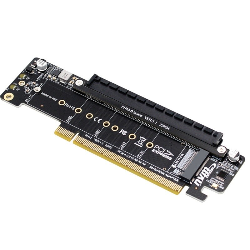 ❆Utakee PCIE X16 TO X8+X4+X4轉接卡,支持PCIE 4.0 M.2 NVME口