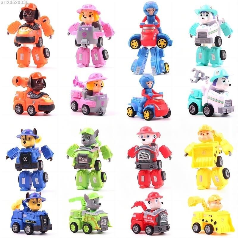 兒童變形玩具車 狗狗救援隊 卡通變形機器人玩具禮物 汽車造型玩具 YL003