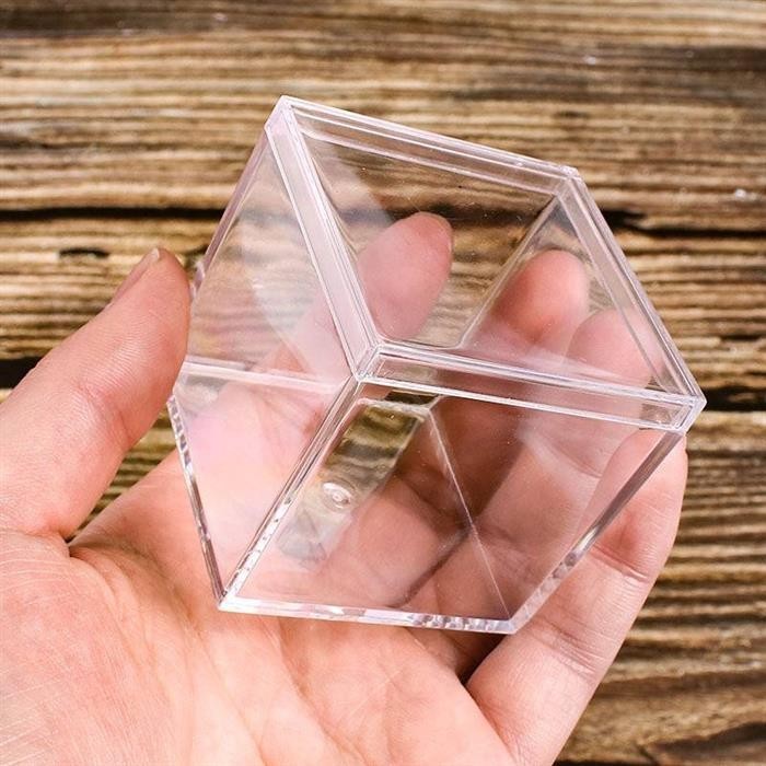 【免運發貨】2.5CM-12CM亞克力PS食品級方形透明塑膠盒小零食餅乾盒帶蓋水晶泥糖果盒首飾盒電子元件盒5.5CM6C