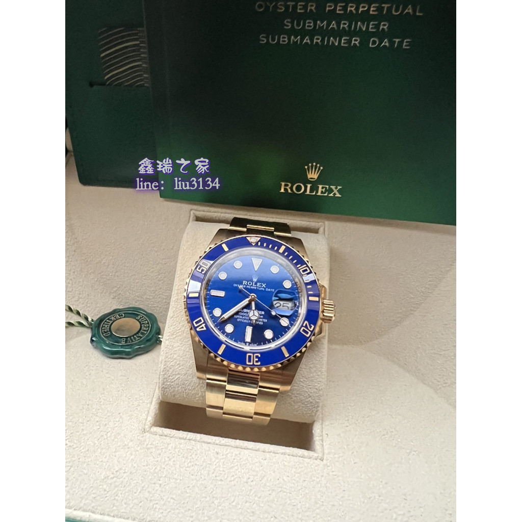 ROLEX 勞力士 Submariner 潛航者 126618LB 18K黃金 陶瓷框 藍水鬼 2021年保卡 已交流