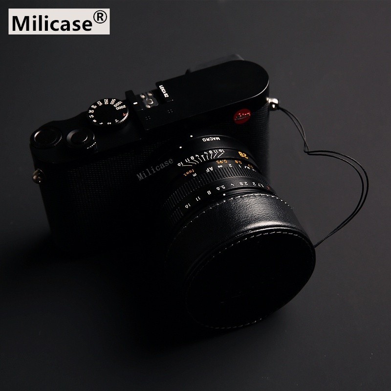 Milicase 徠卡Q typ116 QP相機leica Q2鏡頭蓋皮套保護蓋防丟繩蓋