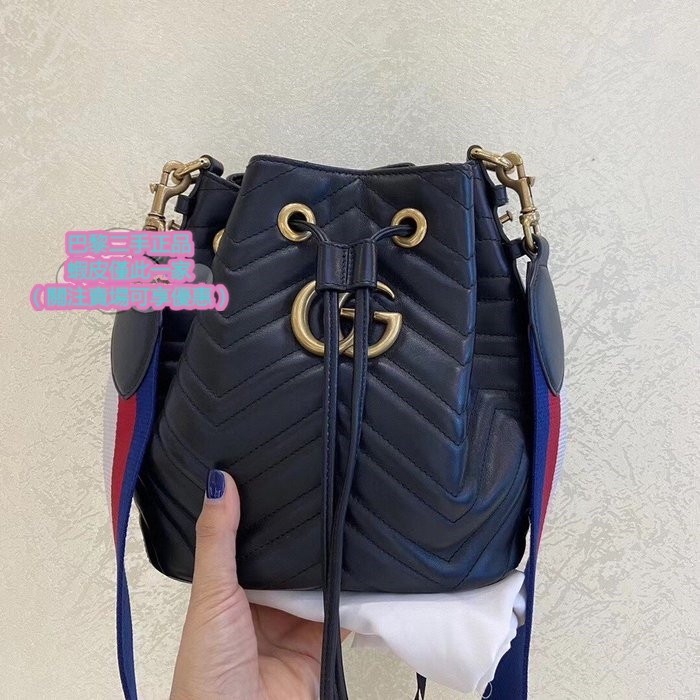 默默店二手GUCCI 古馳 GG Marmont 水桶包/單肩包/斜背包476674 斜背包斜挎包單肩包側背包手提