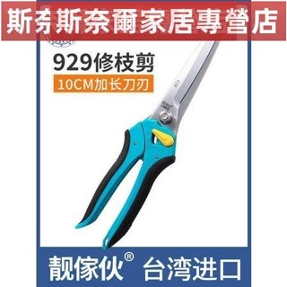 靚傢夥長刃修枝剪刀 929園藝剪花卉剪月季剪 雲片剪加長刃葉芽剪 斯奈爾