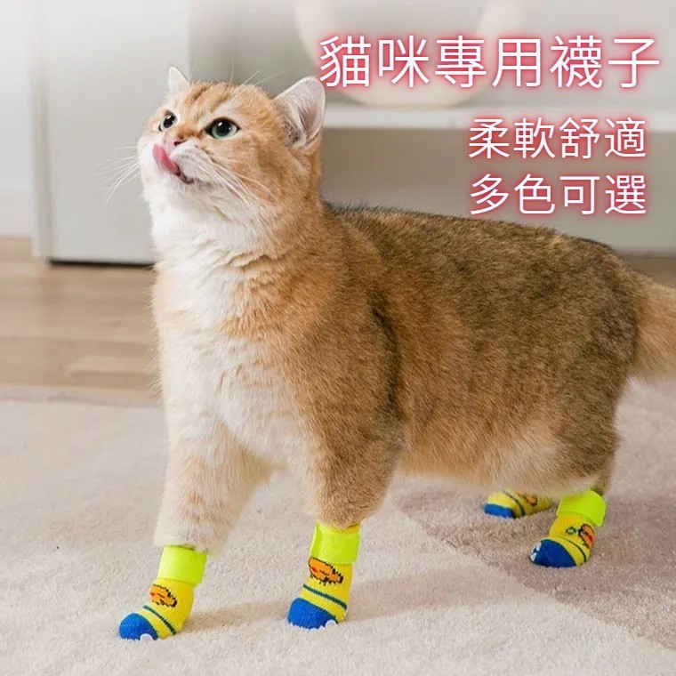 8只裝貓咪專用鞋子襪子 防臟襪 防止貓咪抓人防臟外出貓爪腳套 防滑襪 狗狗腳套 小貓夏季寵物鞋套