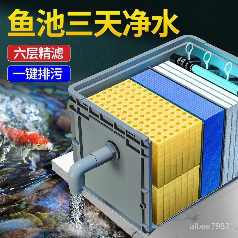 魚池水循環係統裝置過濾器魚塘養魚設備室外大型水池週轉箱過濾箱