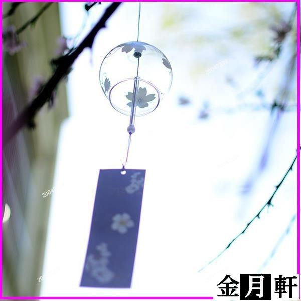 ✨玻璃櫻花風鈴 鈴鐺創意臥室掛件 冥想鈴鐺 夏日和風掛飾門飾 女生日本日式門鈴
