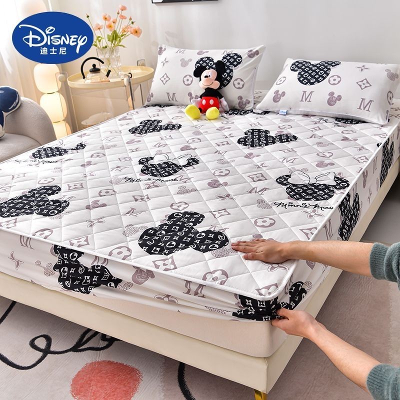 床上用品💖迪士尼卡通夾棉床笠單件夏天冰絲床墊床罩三件套加厚席夢思保護套 居家好物