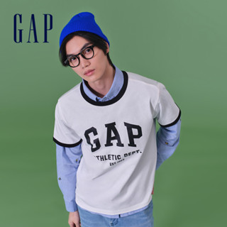 Gap 男裝 Logo純棉印花圓領短袖T恤-白色(885846)