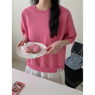 Codibook｜韓國 09WOMEN 寬鬆剪裁七分袖圓領上衣［預購］長袖上衣 大學T 女裝
