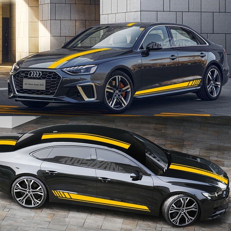 特惠⚡Audi 奧迪 全系 貼紙 車貼 A3 A4 A5 A6 Q3 Q5 車門拉花 訂製 腰線 側裙彩條 貼紙改裝 機