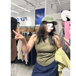 理想木子工字大碼背心女胖mm簡約彈力舒適時髦針織春新款內搭打底 大尺碼女裝 大碼背心 修身顯瘦上衣 無袖上衣