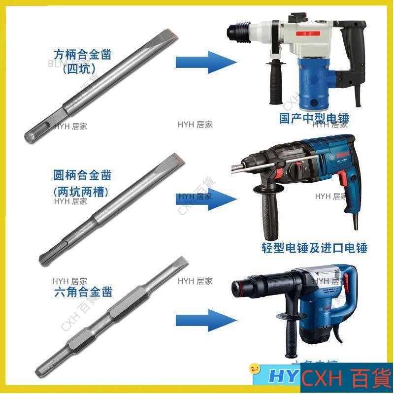 CXH【免運】電鎬鑿子 六角尖鑿 鎢鋼 六角柄 電動槌 破碎機 六角鎢鋼 超強硬度1800