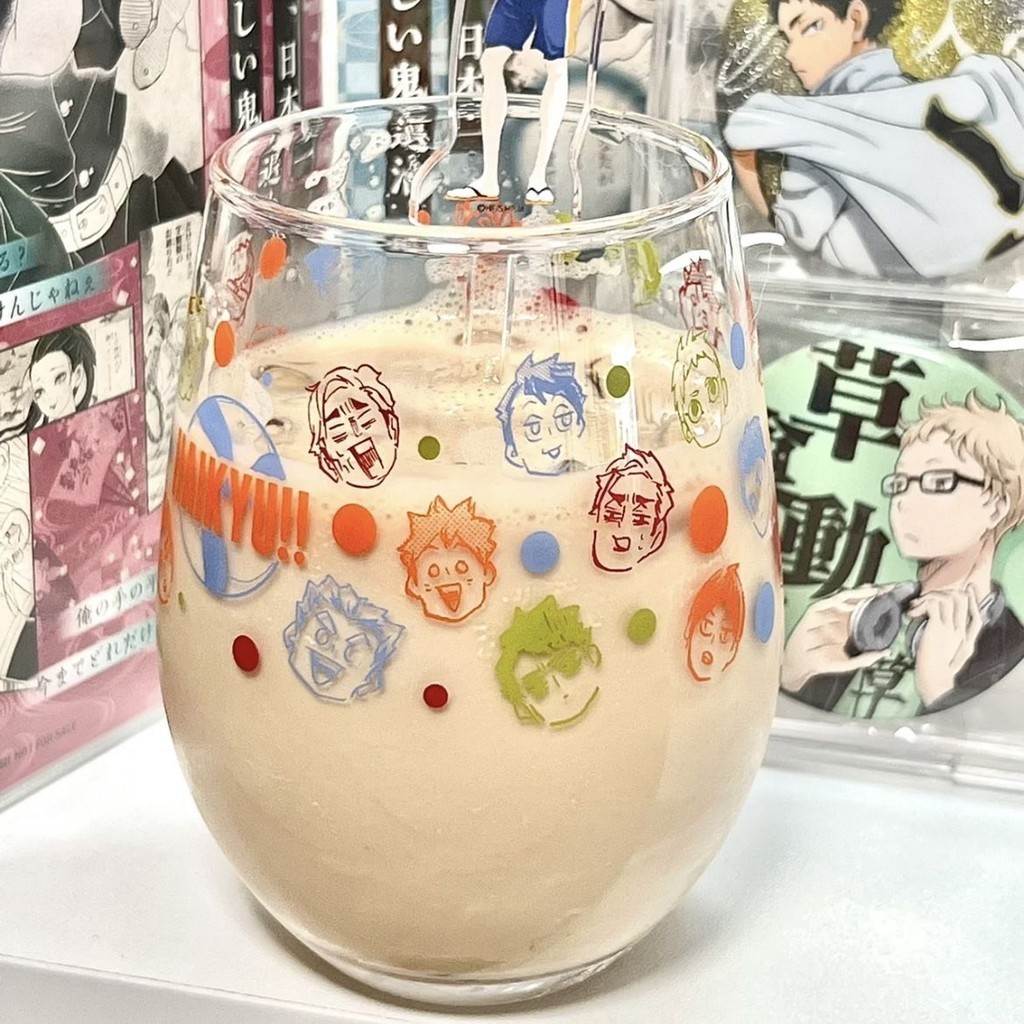 ✅新品上市✅排球少年夏日祭限定周邊水杯ins日漫同款玻璃杯手繪涂鴉高顏值🌸