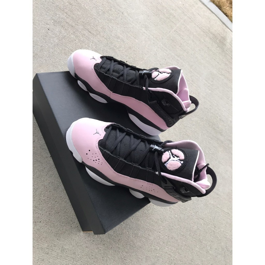 日本正品 Air Jordan 6 Rings GS 六冠王 黑白粉 籃球鞋 女 323399-006