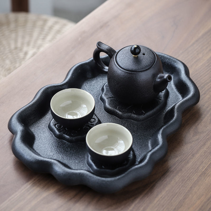 茶具 茶具組黑陶茶盤茶具套裝 陶瓷茶壺蓋碗茶杯快客杯一壺二杯日式干泡臺