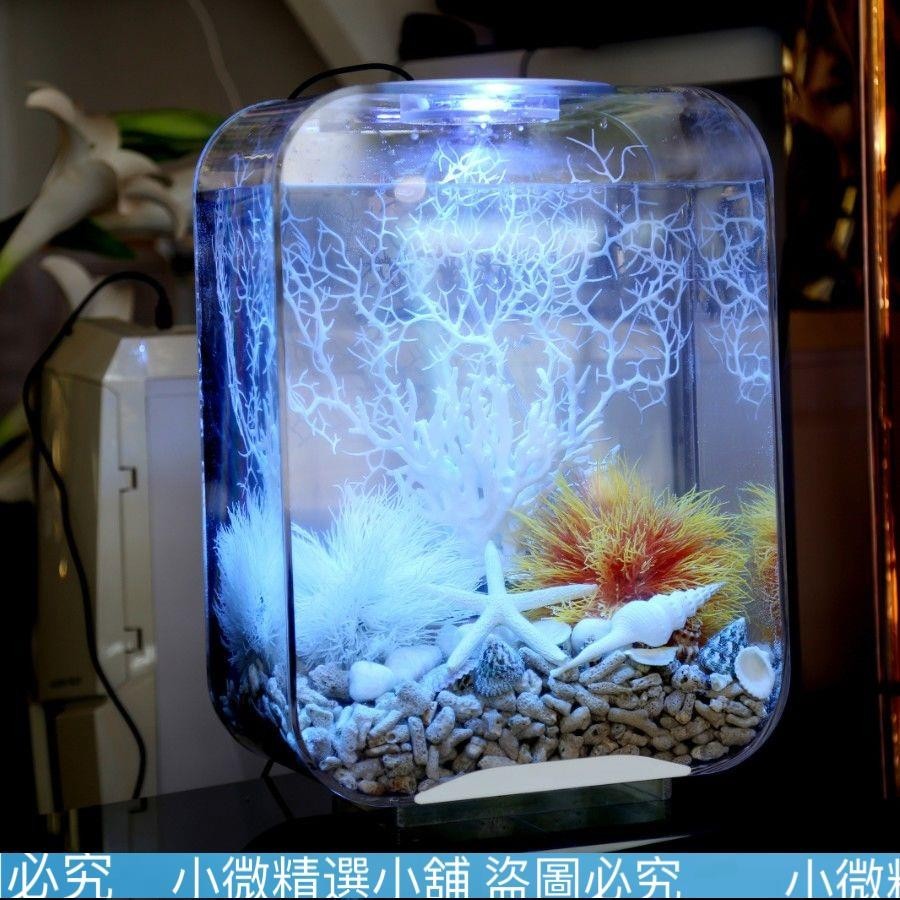 （小微精選小鋪）￥【魚菜共生箱】魚箱魚缸魚缸小型家用帶打氧過濾免換水亞克力水族箱水草造景缸金魚缸桌面