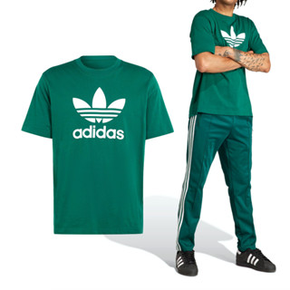 Adidas Trefoil T-Shirt 男款 綠色 經典 三葉草 基本款 上衣 T恤 運動 短袖 IR7976