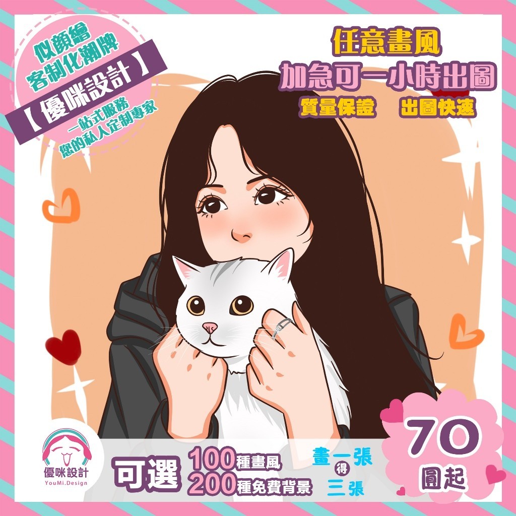 可心風 似顔繪 優咪設計 客製化 百種畫風 急單 手繪 人像畫 手繪人像 繪圖委托 插畫 照片 客製化禮物 生日禮物
