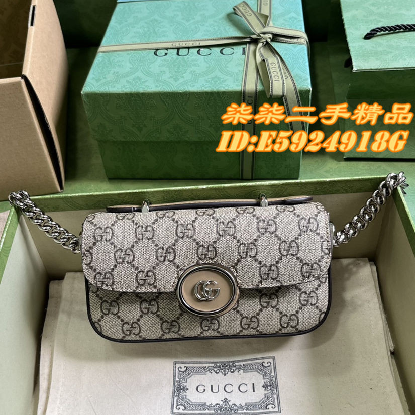 GUCCI 古馳 Petite GG系列 迷你手袋 鏈條包 單肩包 斜挎包 側背包 760194