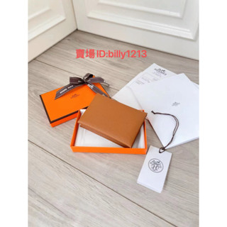 世嘉二手 HERMES 愛馬仕 Calvi Duo 金棕色 epsom皮 卡巴 零錢包