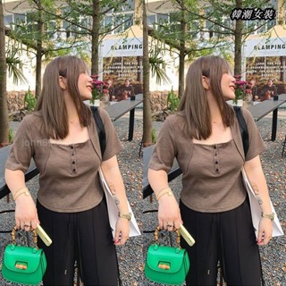 【大尺碼女裝M-5XL 40-150kg】大尺碼女裝2-300斤微胖遮肉辣妹上衣設計感小眾ins甜辣別緻正肩T恤